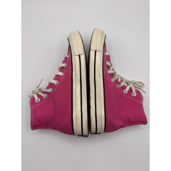 Converse High Tops Sneakers W5.5/ M3.5 Hot Pink Women's Unisex Retro Logo Fold - Picture 8 of 13